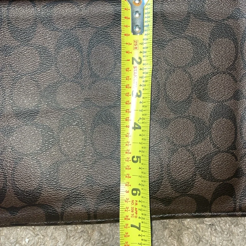 Coach brown diaper travel signature canvas leather tote bag